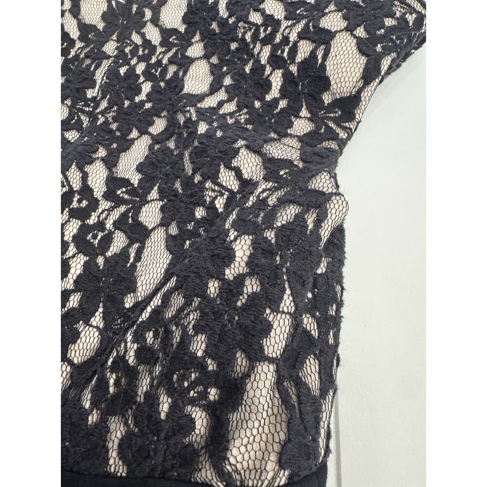 Ted Baker London Briony Black Nude Lace Top Bodycon Mini Dress Size 0 - Picture 7 of 7